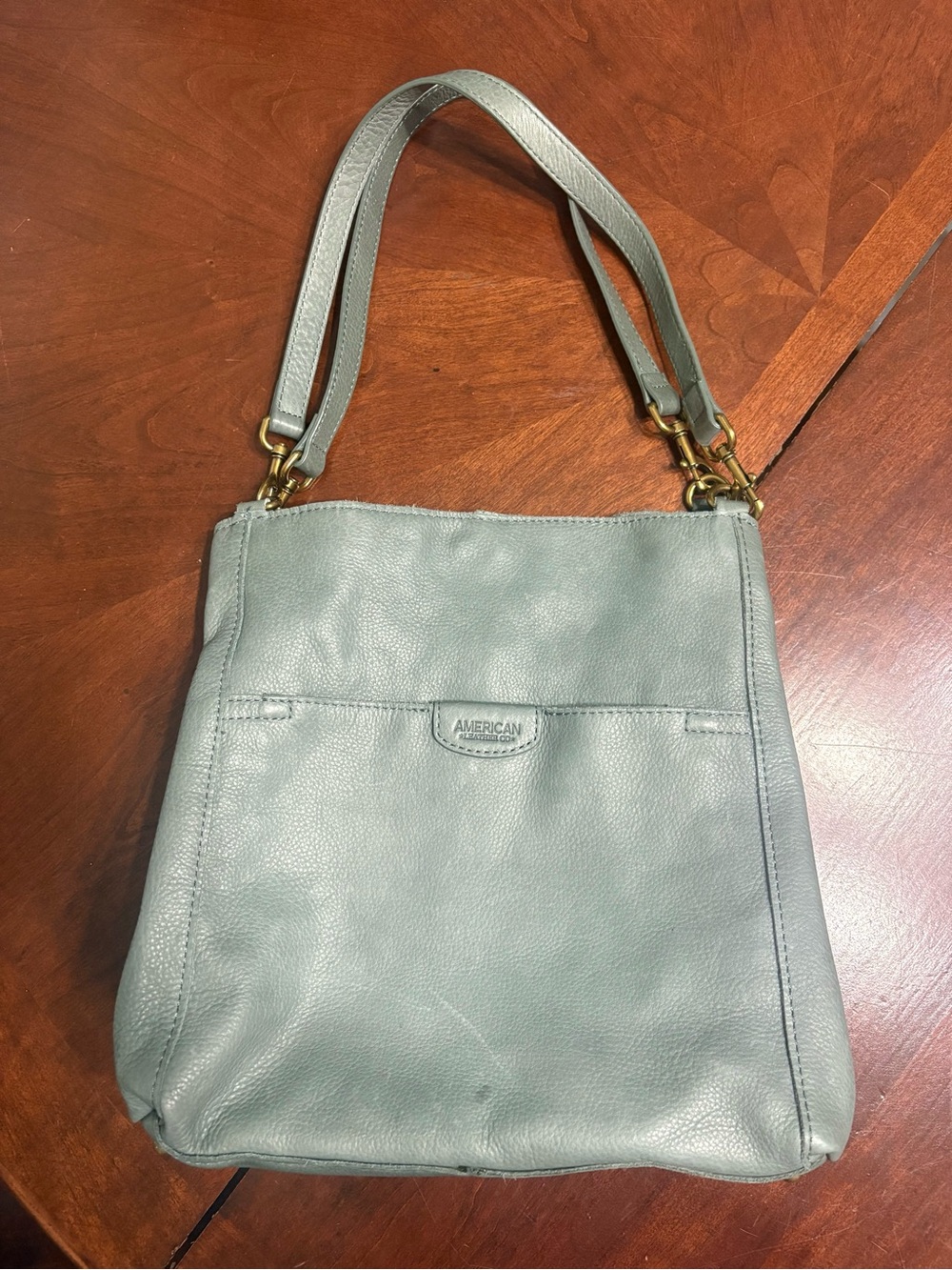 American Leather Sage Green Shoulder Bag